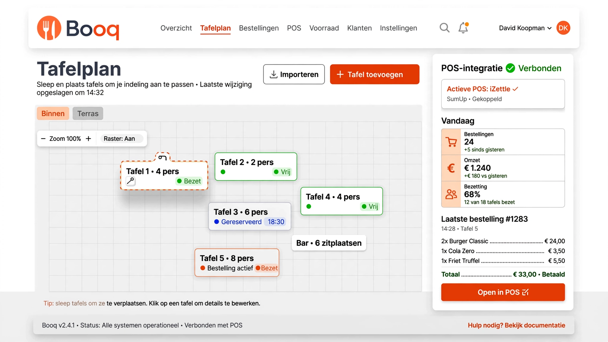 Booq dashboard